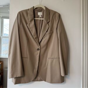 H&M Taupe Tailored Blazer | Size M  Classic Tan Women's Blazer